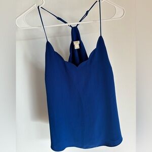 J. Crew Women's Royal Blue scalloped tank top